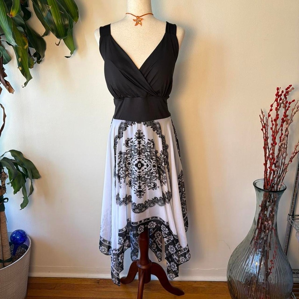 Fresh of LA Y2K Whimsygoth Paisley Handkerchief Hem Babydoll Dress 1XL